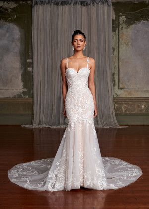 Ivory Lace Glitter Tulle Dreamy Wedding Dress